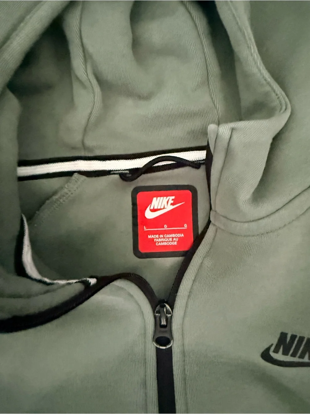 Nike Big Kids Nike Tech Large Sage Green Hooded Jacket & Two-Tone Joggers Set
